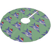 サンタの帽子のクリスマスツリーのスカートのおもしろいな鮫 ブラッシュドポリエステルツリースカート (アングル)