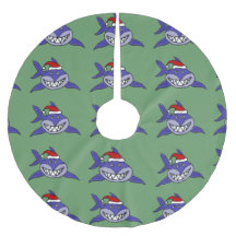 サンタの帽子のクリスマスツリーのスカートのおもしろいな鮫