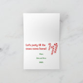 サンタの帽子のクリスマス・パーティの招待の牛 招待状 (内部)