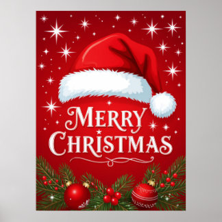 サンタの帽子のクリスマス ポスター
