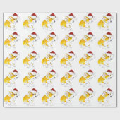 サンタの帽子のコーギーのクリスマス及び休日の包装紙 ラッピングペーパー (フラット)