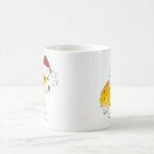 サンタの帽子のコーギーのマグ コーヒーマグカップ (中央)