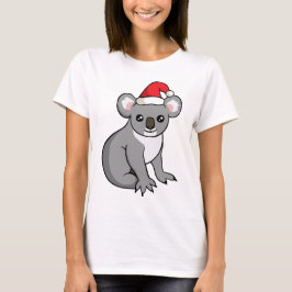 サンタの帽子のスケッチのワイシャツのかわいいクリスマスのコアラ Tシャツ