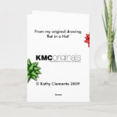 サンタの帽子のストッキングのクリスマスカードのラット シーズンカード (裏面)