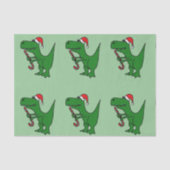 サンタの帽子のティッシュペーパーのT-Rextのおもしろいな恐竜 薄葉紙 (正面)