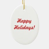 サンタの帽子のドーベルマン犬(英雄) セラミックオーナメント (裏面)