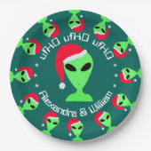 サンタの帽子のパーソナライズなクリスマス・パーティのZ LGM ペーパープレート (正面)