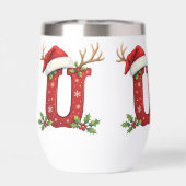 サンタの帽子のモノグラムイニシャルU メリークリスマス (背面)