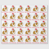 サンタの帽子のモルモット ラッピングペーパー (フラット)