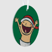 サンタの帽子のレスリーPatricelliのベビーの踊り オーナメント (正面)