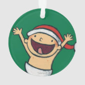サンタの帽子のレスリーPatricelliのベビーの踊り オーナメント (裏面)