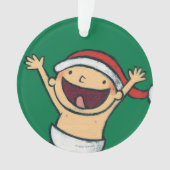 サンタの帽子のレスリーPatricelliのベビーの踊り オーナメント (正面)