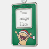 サンタの帽子のレスリーPatricelliのベビーの踊り シルバープレートフレームオーナメント (左)