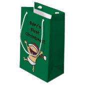 サンタの帽子のレスリーPatricelliのベビーの踊り スモールペーパーバッグ (裏面アングル)