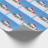 サンタの帽子の休日猫 ラッピングペーパー (角)