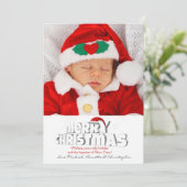 サンタの帽子の写真の休日カード シーズンカード (スタンド正面)