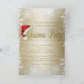 サンタの帽子の雪片のクリスマスのパーティの招待状 招待状 (内部)