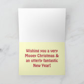 サンタの帽子のMooeyのクリスマスの冬牛 シーズンカード (内部)