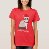 サンタの帽子のPurrfectの休日のRagdoll猫! Tシャツ (正面)
