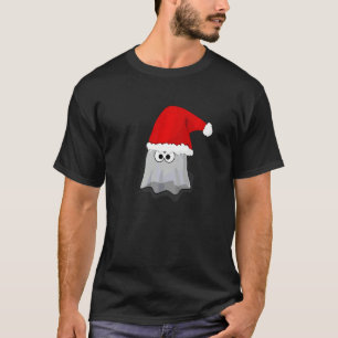 サンタの帽子をかぶったお化け 楽しい スプーキー クラウス クリスマス Tシャツ