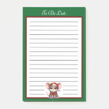 サンタの帽子をかぶったかわいいクリスマスネズミのやることリスト