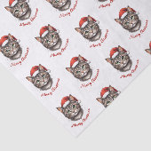 サンタの帽子をかぶったかわいいクリスマス猫のカスタムグッズ 薄葉紙 (詳細)