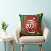 サンタの帽子をかぶったかわいいヤギのクリスマスデザイン クッション (椅子)