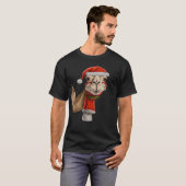 サンタの帽子をかぶったかわいいラクダのクリスマス v2 tシャツ (正面フル)
