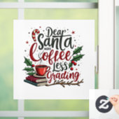 サンタの帽子をかぶったアライグマとクリスマス ウィンドウサイン (ホーム)