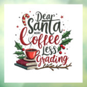 サンタの帽子をかぶったアライグマとクリスマス ウィンドウサイン (シート3)