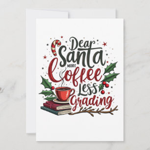 サンタの帽子をかぶったアライグマとクリスマス 招待状