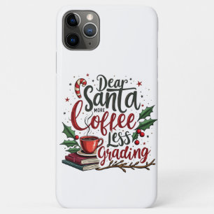 サンタの帽子をかぶったアライグマとクリスマス iPhone 11 PRO MAXケース