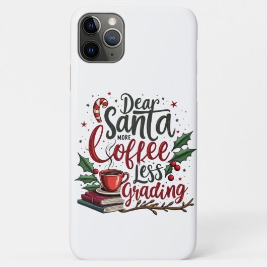 サンタの帽子をかぶったアライグマとクリスマス Case-Mate iPhoneケース (裏面)