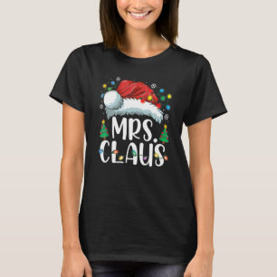 サンタの帽子をかぶったクラウス夫人 クリスマスのペアパジャマ Tシャツ