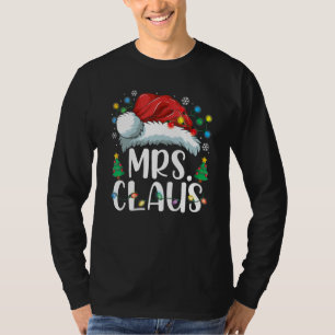 サンタの帽子をかぶったクラウス夫人 クリスマスのペアパジャマ Tシャツ