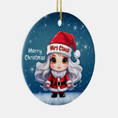 サンタの帽子をかぶったクラウス夫人🤶 🎄 セラミックオーナメント (右)