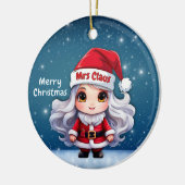 サンタの帽子をかぶったクラウス夫人🤶 🎄 セラミックオーナメント (左)