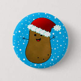 サンタの帽子をかぶったクリスマスじゃがいも 缶バッジ