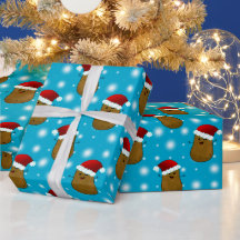 サンタの帽子をかぶったクリスマスのじゃがいも