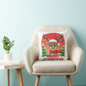 サンタの帽子をかぶったクリスマスのトナカイのオーナメント クッション (椅子)