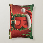 サンタの帽子をかぶったクリスマスのモノグラムB 🎄 アクセントクッション (裏面(縦))