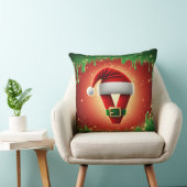 サンタの帽子をかぶったクリスマスのモノグラムV クッション (椅子)
