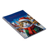 サンタの帽子をかぶったクリスマスの猫 ノートブック (右側)