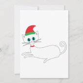サンタの帽子をかぶったクリスマスの猫 招待状 (正面)