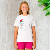サンタの帽子をかぶったクリスマスの猫 Tシャツ