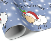サンタの帽子をかぶったクリスマスの羊 ラッピングペーパー (ロールコーナー)
