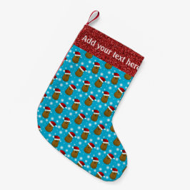 サンタの帽子をかぶったクリスマスポテト スモールクリスマスストッキング
