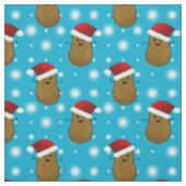 サンタの帽子をかぶったクリスマスポテト ファブリック (見本)
