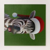 サンタの帽子をかぶったシマウマのクリスマス ジグソーパズル (横)
