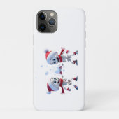 サンタの帽子をかぶったスケルトンたちのスノーボールファイト Case-Mate iPhoneケース (裏)